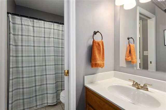16520 NW 178th St, Platte City, MO 64079 - bathroom with vanity, tile patterned flooring, and a shower with shower curtain