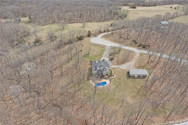16520 NW 178th St, Platte City, MO 64079 - aerial overview of property's location featuring a pool and rural landscape