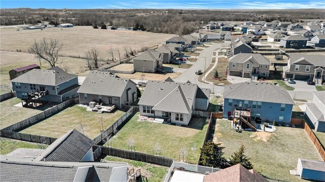 bird's eye view with a residential view