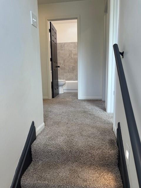 stairway with baseboards