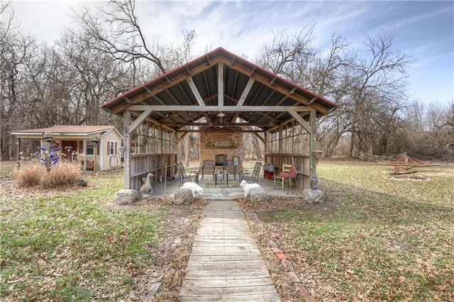 view of home's community featuring a gazebo and a patio