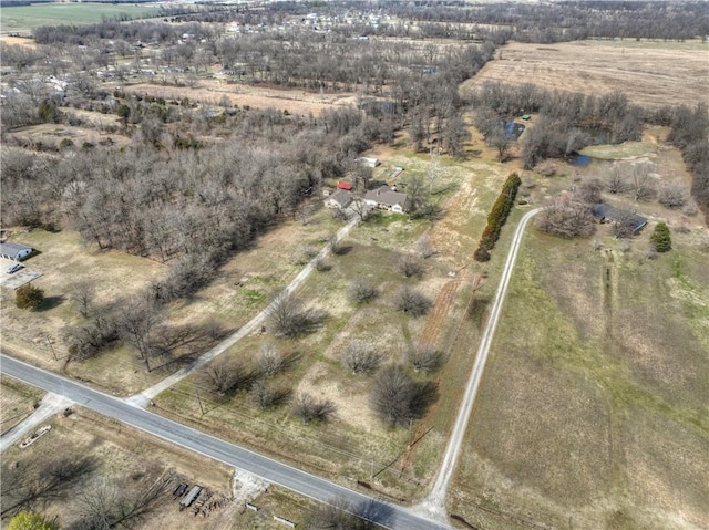 drone / aerial view with a rural view