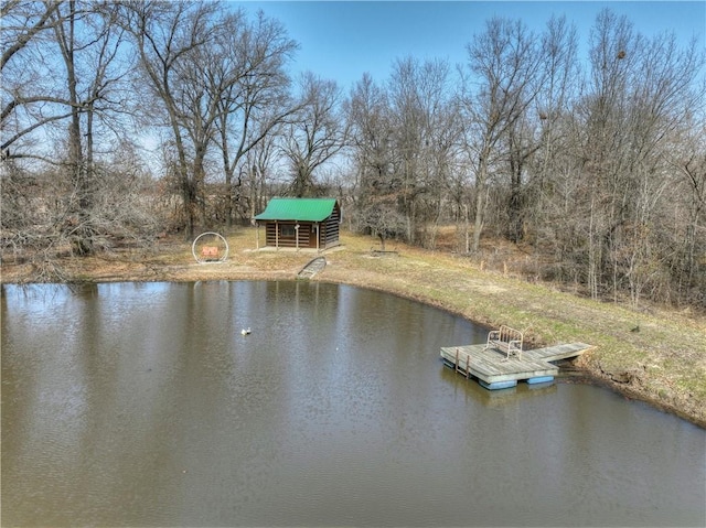 property view of water with a floating dock