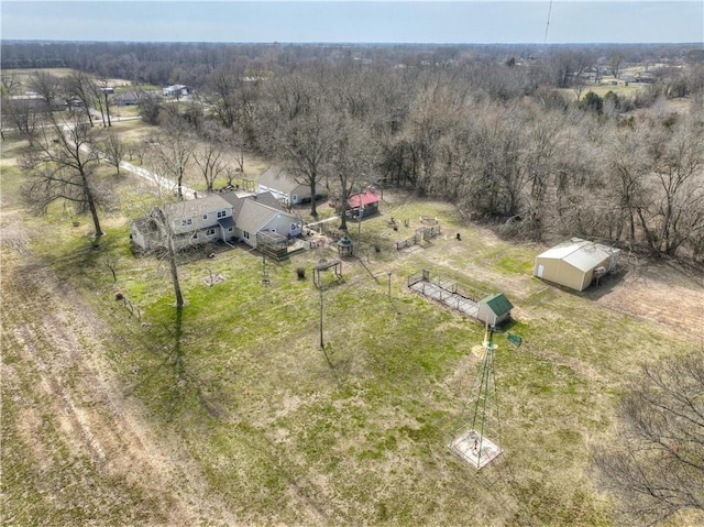 drone / aerial view featuring a rural view