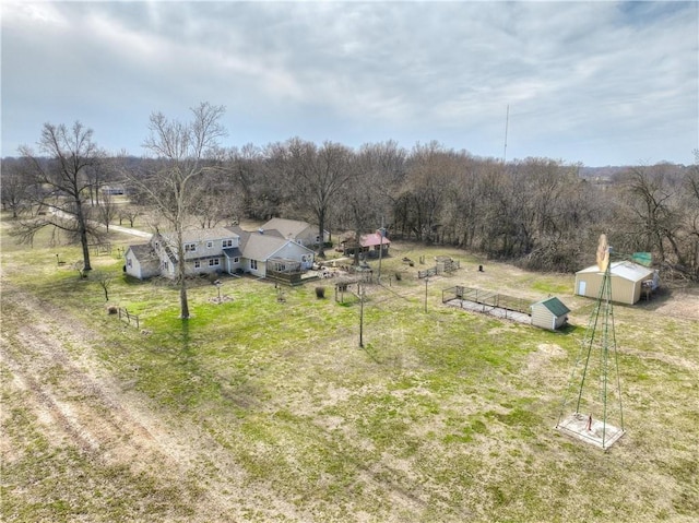 bird's eye view featuring a rural view