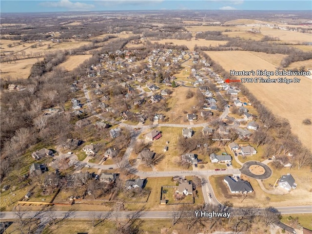 drone / aerial view featuring a rural view