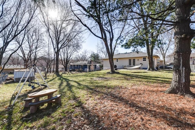 view of yard with fence