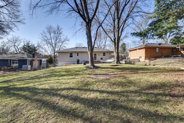 view of yard with fence