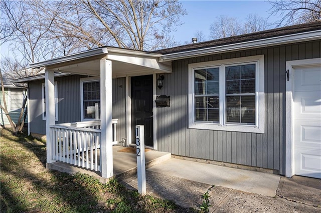 entrance to property with a porch