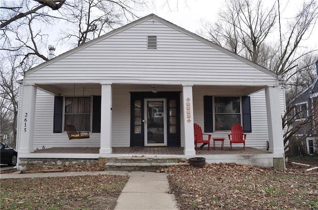 bungalow-style home featuring covered porch