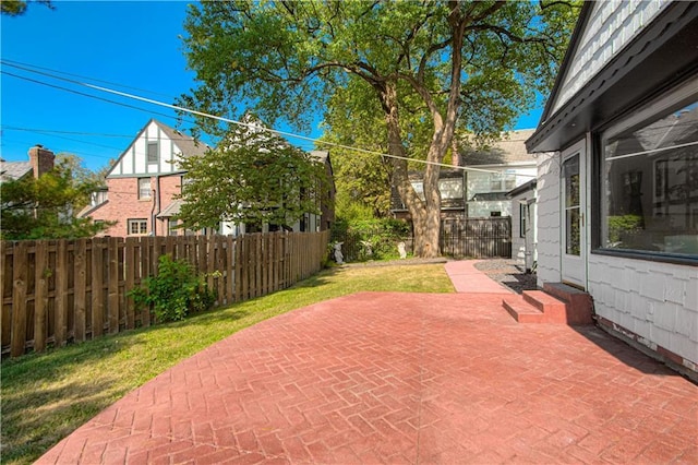 view of patio with a fenced backyard