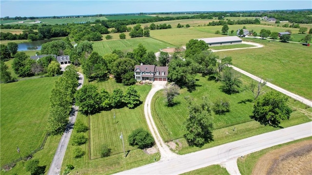 drone / aerial view with a rural view