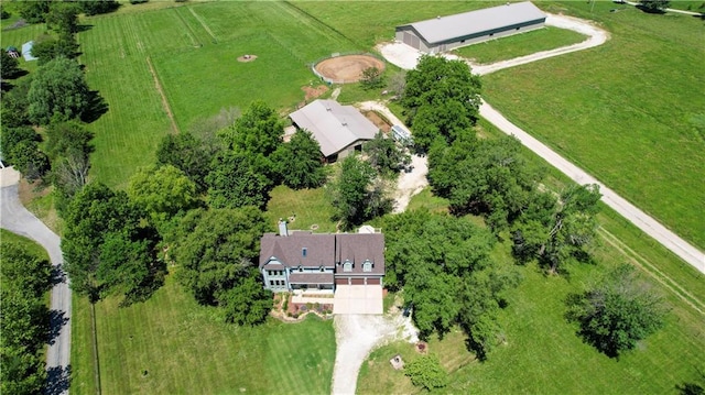 bird's eye view with a rural view