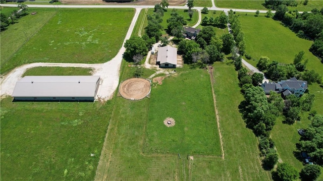 aerial view featuring a rural view