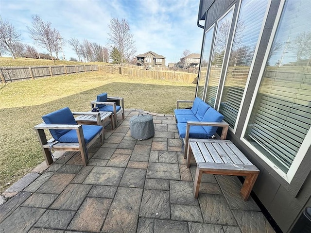 view of patio with a fenced backyard