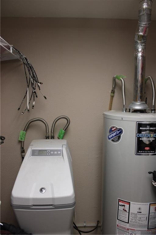 utility room with water heater