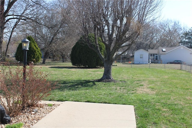 view of yard with fence