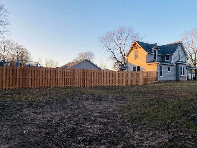 view of yard featuring fence