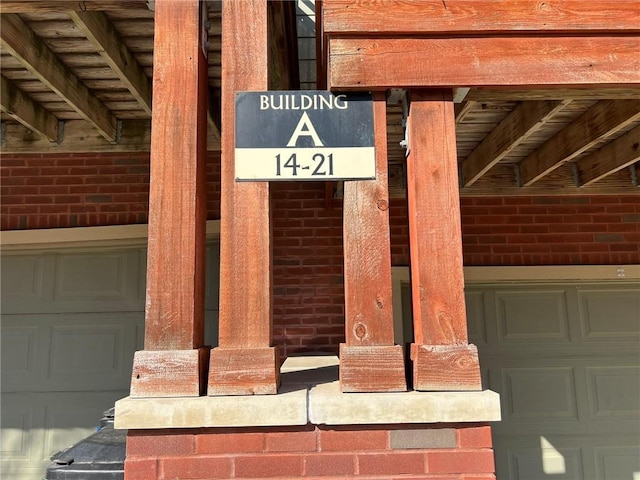 details featuring brick siding