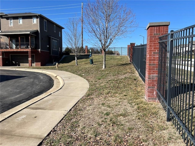 view of yard featuring fence