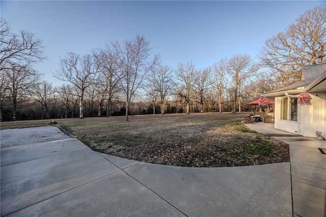 view of yard with a patio