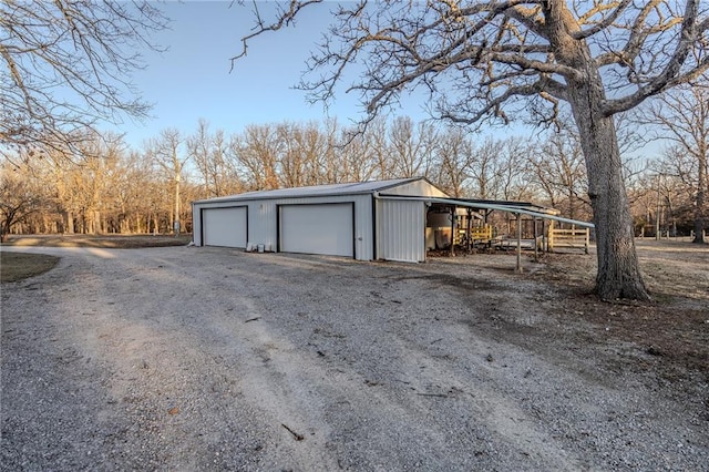 garage with a detached garage