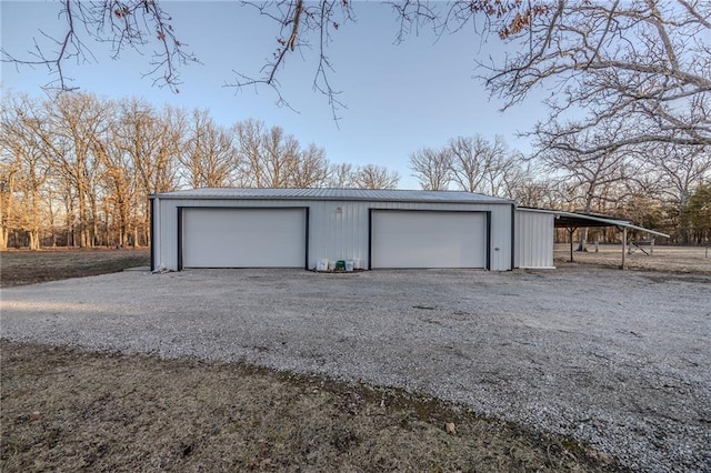 garage with a detached garage