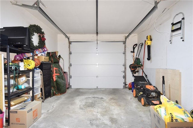 view of garage