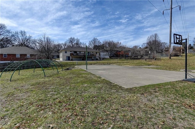 view of yard with fence