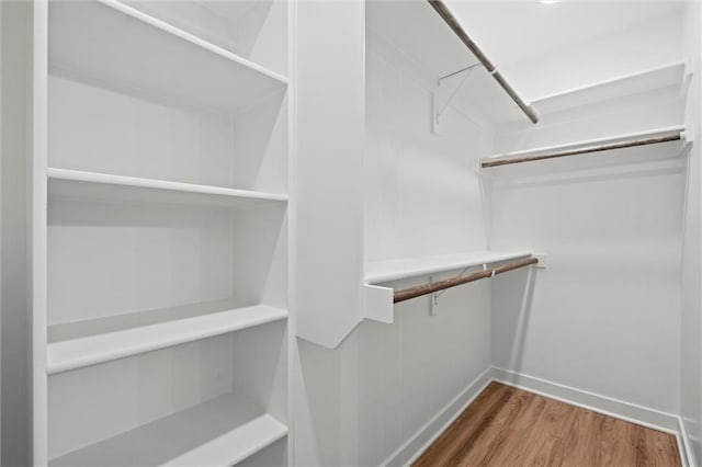 spacious closet with wood finished floors