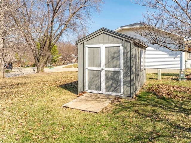 view of shed