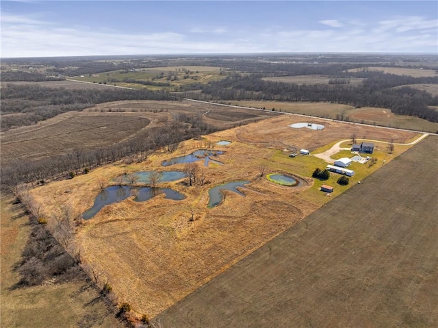 aerial view featuring a rural view