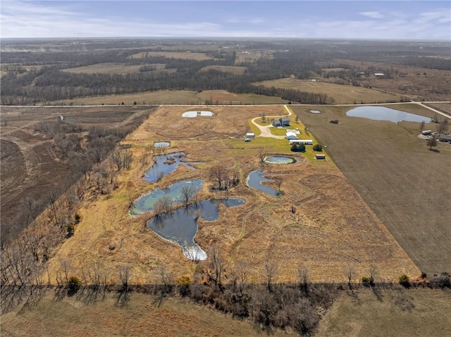 drone / aerial view featuring a rural view