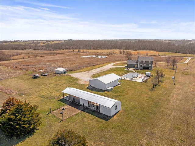 bird's eye view with a rural view