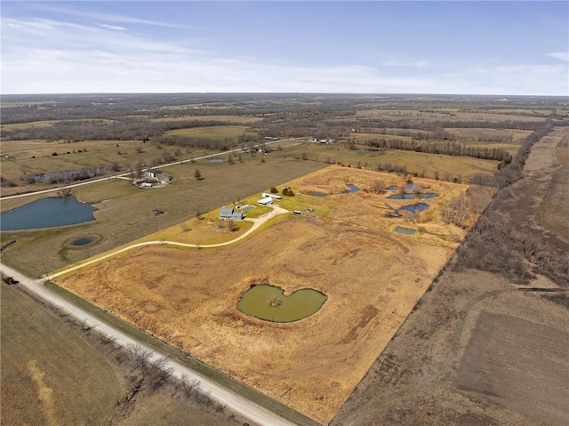 aerial view with a rural view