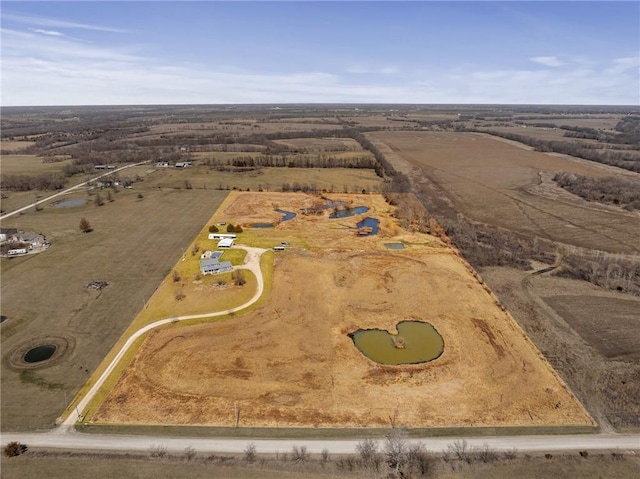 drone / aerial view with a rural view