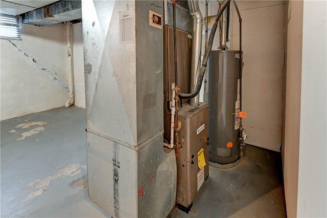 utilities with heating unit and water heater