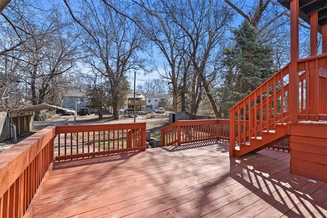 3403 Norton Ave, Kansas City, MO 64128 - wooden deck featuring stairway
