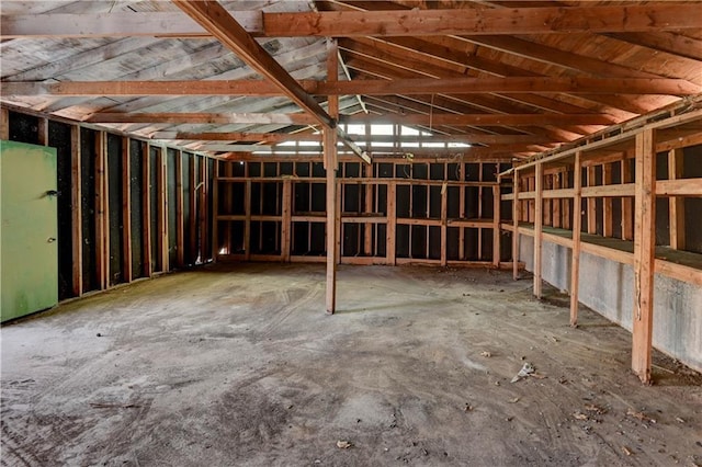 misc room with vaulted ceiling