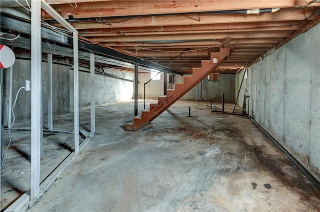 basement with stairway