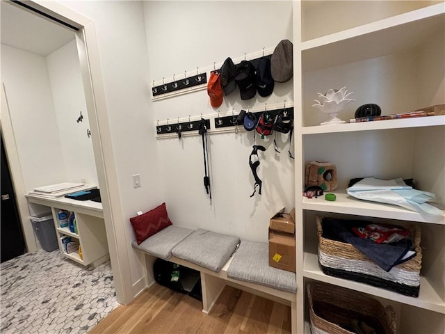 mudroom featuring wood finished floors