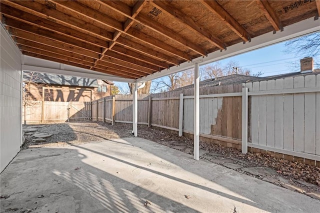 view of patio / terrace with a gate and a fenced backyard