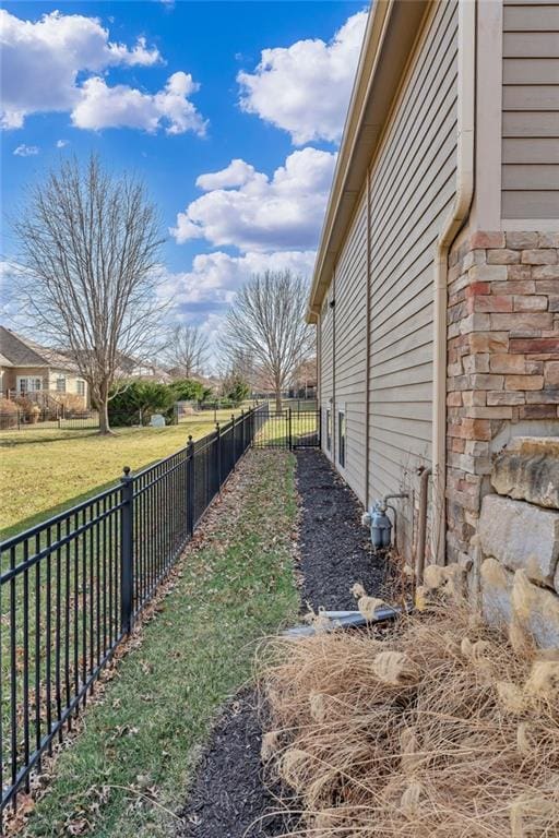 view of yard with fence