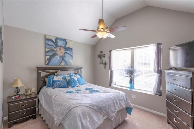 21212 E 52nd Street Ct, Blue Springs, MO 64015 - bedroom with lofted ceiling, baseboards, light colored carpet, and multiple windows