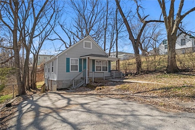 view of front of property with a porch