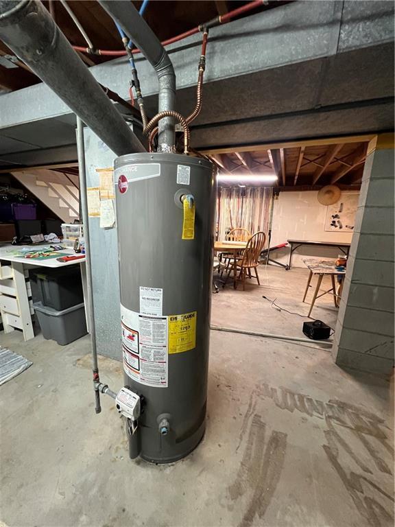 utility room with water heater