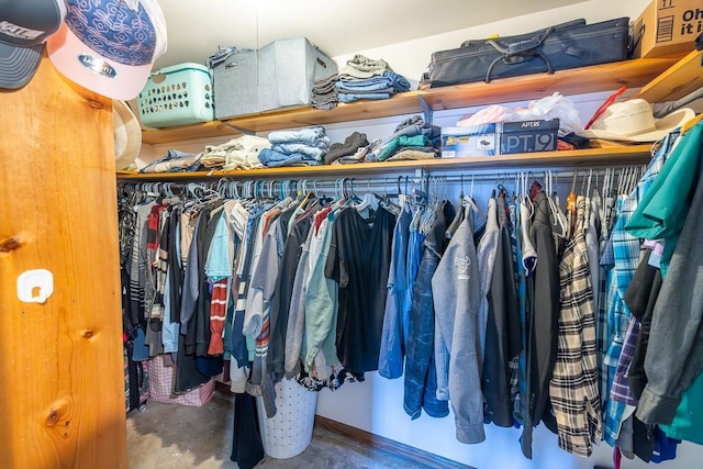 view of walk in closet