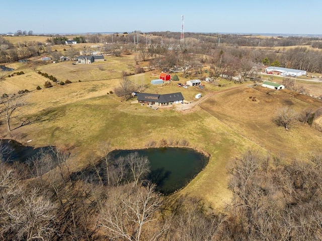 bird's eye view with a rural view