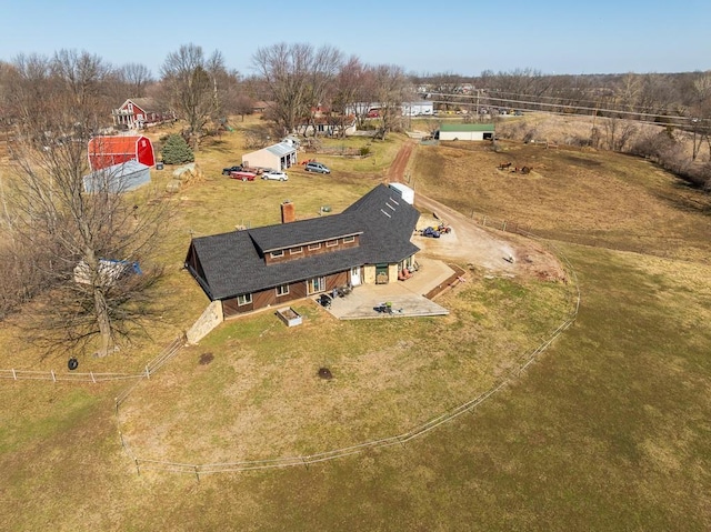 bird's eye view featuring a rural view