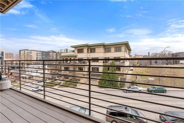 balcony with a city view